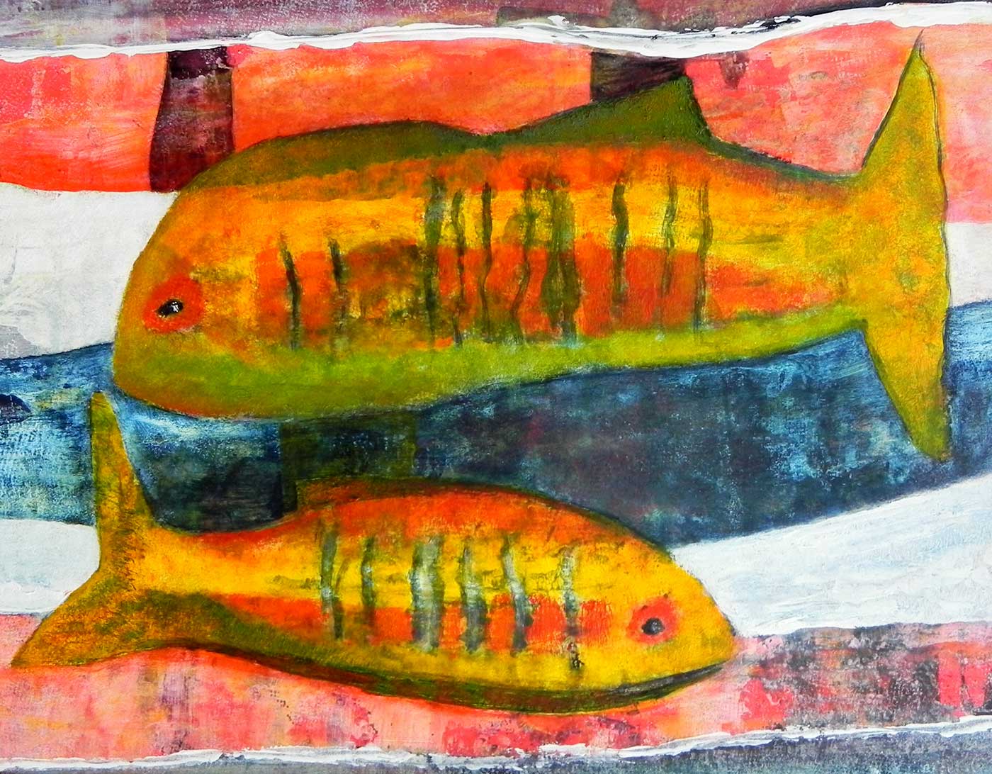 Tropic Fisch Acryl auf papier Inge Kirsch
