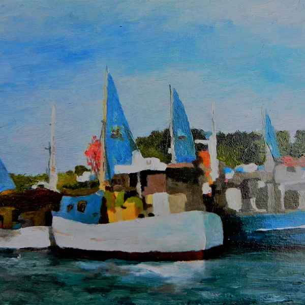 Kutterhafen Öl auf Leinwand Gerd R. Kirsch