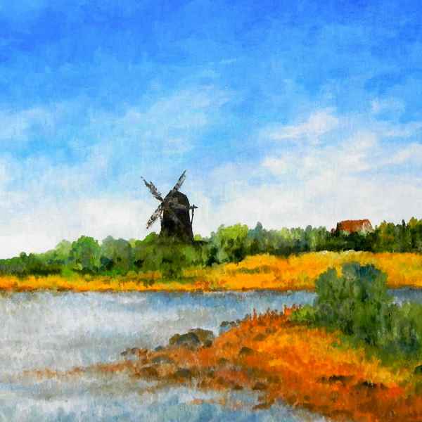  Mühle Lemkenhafen Acryl auf Leinwand Gerd R. Kirsch