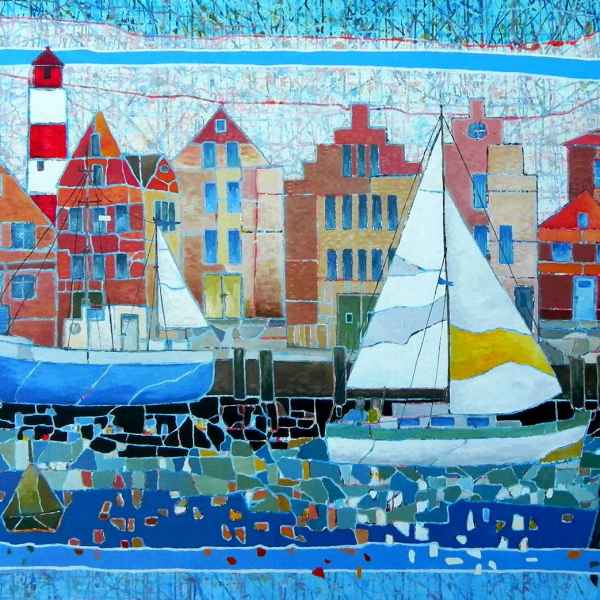 Hansehafen Öl-Acryl auf Leinwand Gerd R. Kirsch